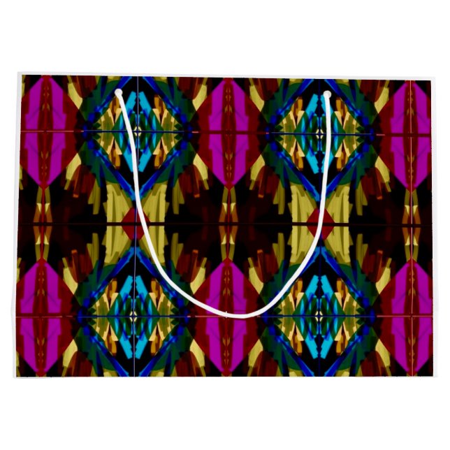 Colourful wrapping paper large gift bag (Back)