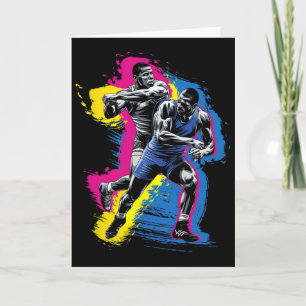 Colourful Wrestling Player For Men Women Kids Wres Card