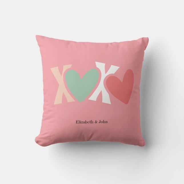 Colourful "XOXO" Valentine's Day   Cushion (Front)