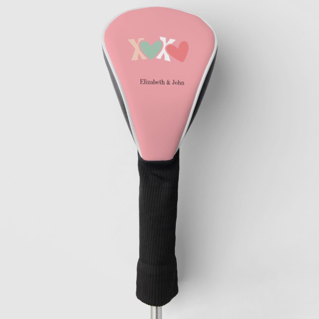 Colourful "XOXO" Valentine's Day   Golf Head Cover (Front)