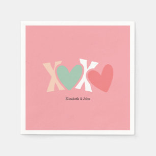 Colourful "XOXO" Valentine's Day   Napkin