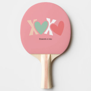 Colourful "XOXO" Valentine's Day Ping Pong Paddle