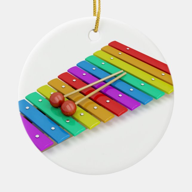 Colourful xylophone ceramic ornament (Front)