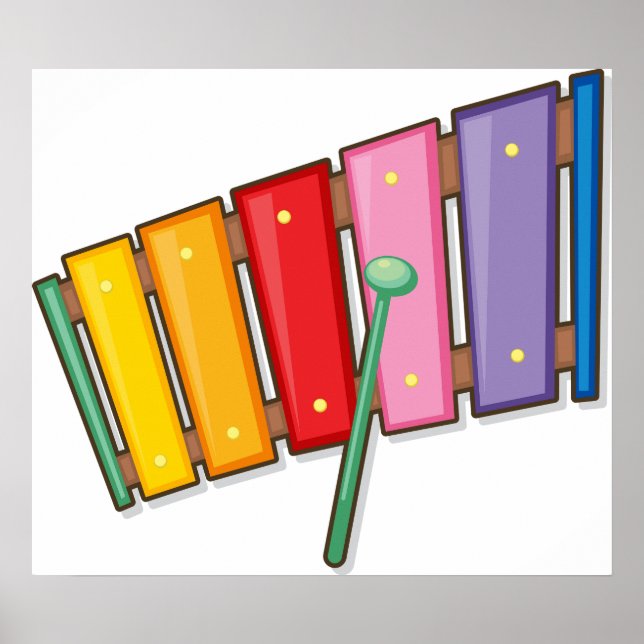 Colourful Xylophone Musical Instrument Poster (Front)