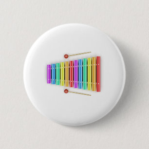Colourful xylophone with mallets 6 cm round badge