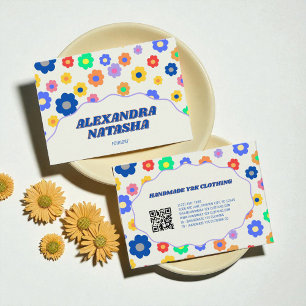 Colourful Y2K Flower Handmade Clothing Business Card