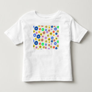Colourful Y2K Small Flower Indie Pattern Toddler T-Shirt