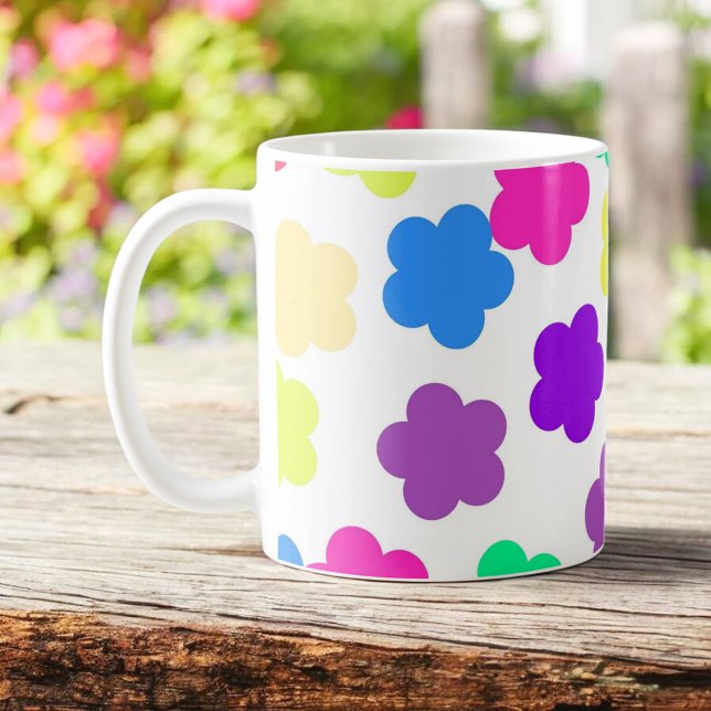 Colourful Y2K Wildflower Bold Retro Spring Kitchen Coffee Mug (Creator Uploaded)