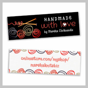 colourful yarn balls knitting needles gift tags