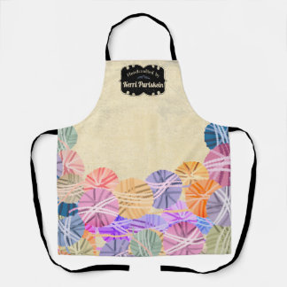 Colourful yarn knitting crochet homespun craft sho apron