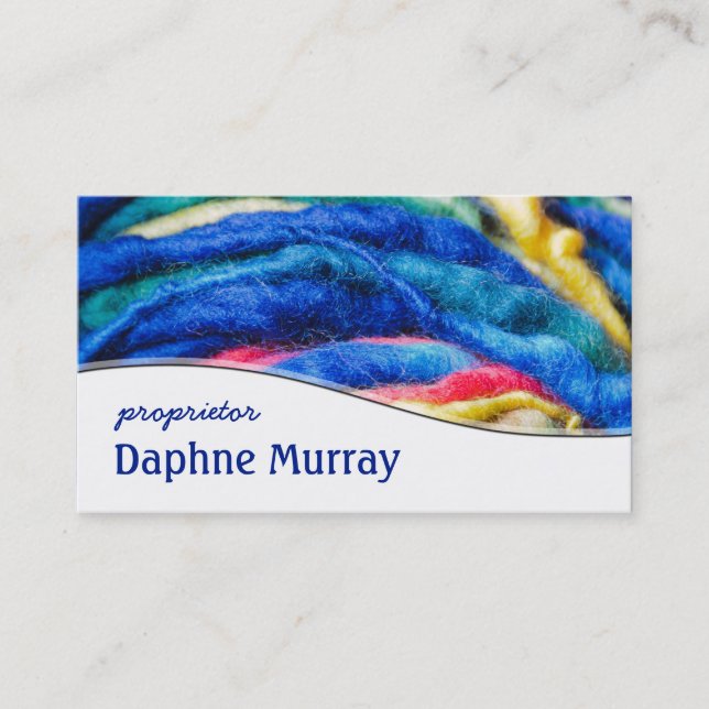 Colourful Yarn Shop Knitting Business Card (Front)