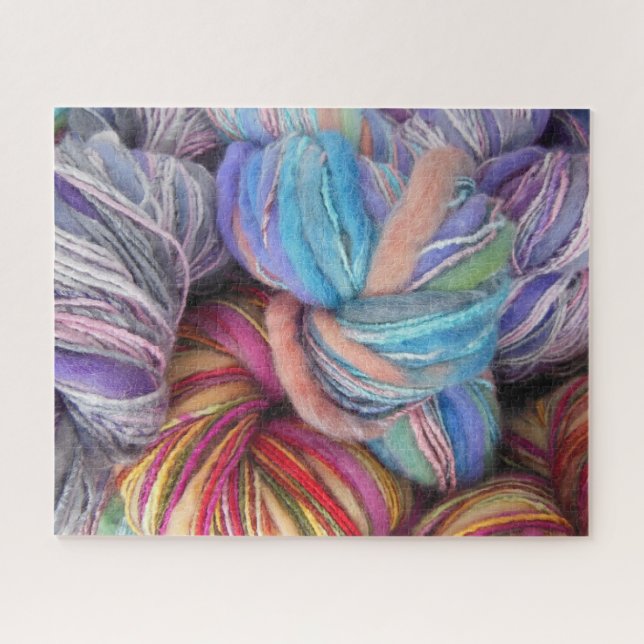 Colourful Yarn Skeins for Knitting, Crochet    Jigsaw Puzzle (Horizontal)