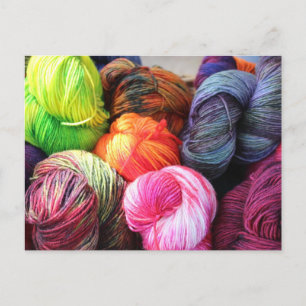 Colourful Yarn Skeins for Knitting, Crochet    Postcard