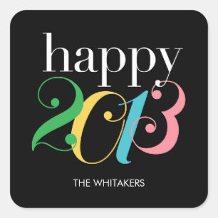 Colourful Year New Year's Eve Party Stickers