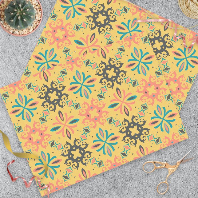 Colourful Yellow Abstract Geometric Pattern Tissue Paper (Creator Uploaded)