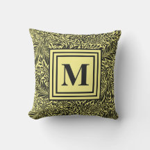 Colourful Yellow and Black Botanical Monogrammed