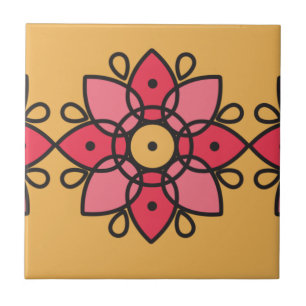 colourful yellow and pink design for home ceramic tile