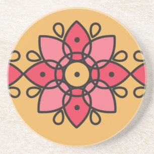 colourful yellow and pink design for home coaster