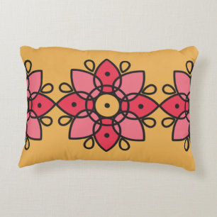 colourful yellow and pink design for home decorative cushion