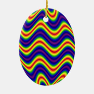 colourful yellow blue ceramic tree decoration