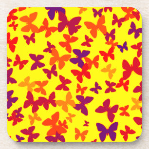 Colourful Yellow Butterflies Coaster