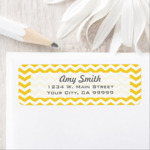 Colourful Yellow Chevron Zigzag Pattern Return Address Label