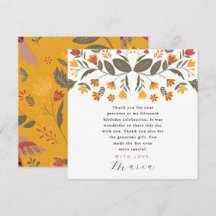 Colourful Yellow Fiesta 15th Birthday Thank You Invitation