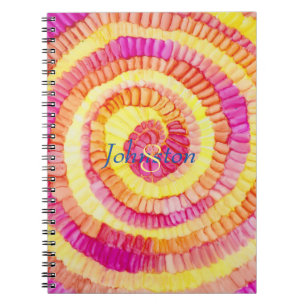 Colourful Yellow, Orange, Pink Pinwheel Personalis Notebook