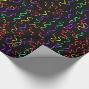 Colourful Yellow Red Green Purple Christmas Holida Wrapping Paper