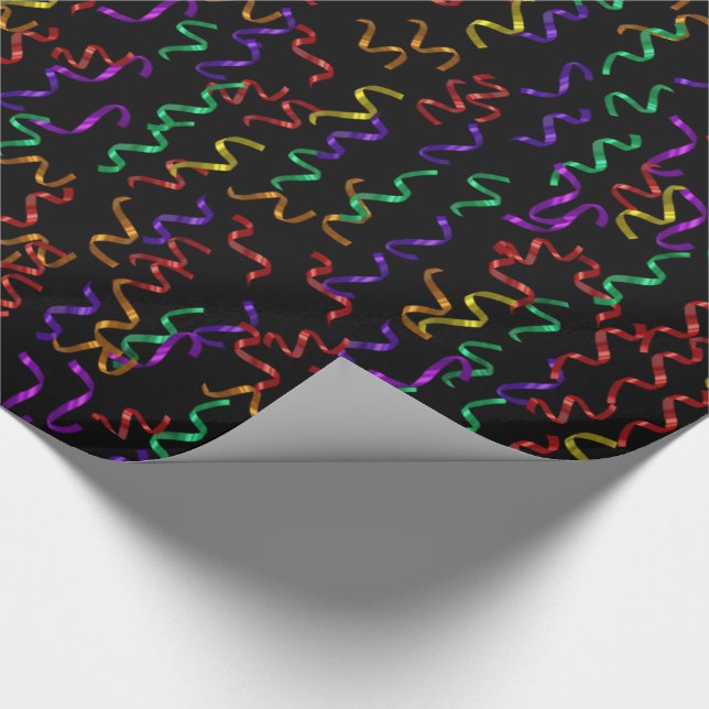 Colourful Yellow Red Green Purple Christmas Holida Wrapping Paper (Corner)