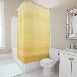 Colourful Yellow Watercolor Ombre Pattern Shower Curtain