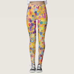 Colourful Yellow Watercolor Yoga Pants Leggings