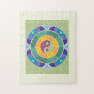 Colourful Yin Yang Pattern Jigsaw Puzzle