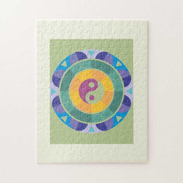 Colourful Yin Yang Pattern Jigsaw Puzzle (Vertical)