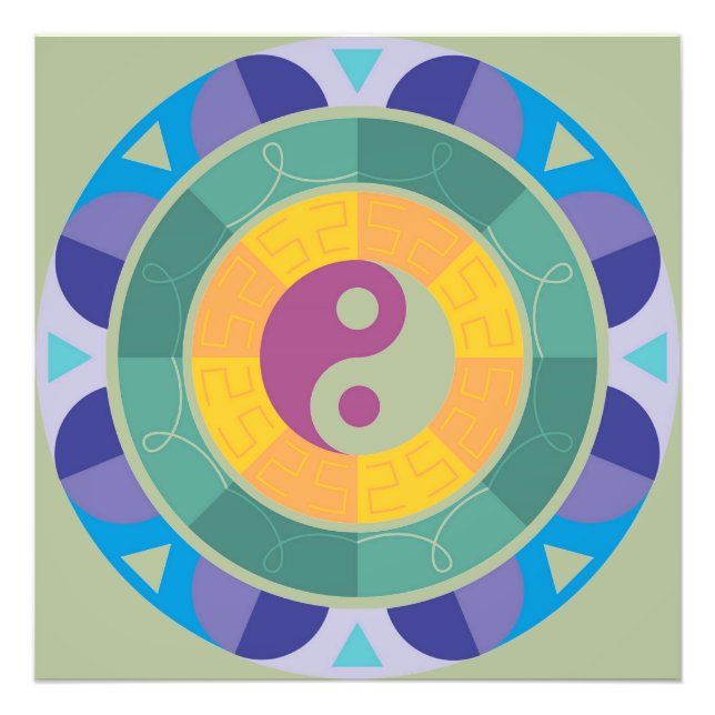 Colourful Yin Yang Pattern Photo Print (Front)