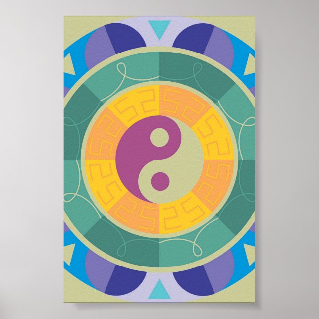 Colourful Yin Yang Pattern Poster (Front)