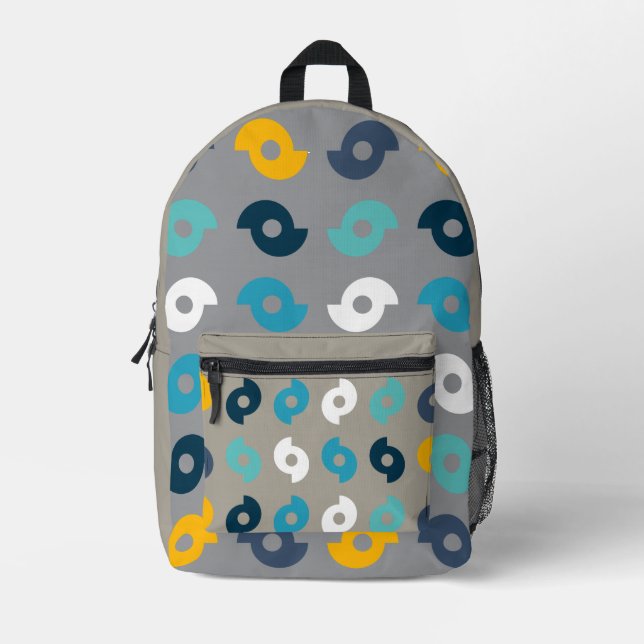 Colourful Yin-Yang Pattern Printed Backpack (Front)