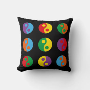 Colourful Yin Yangs Cushion