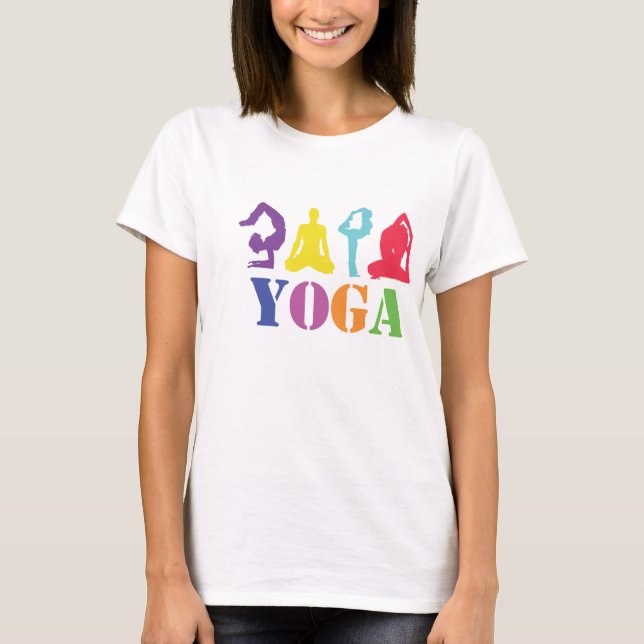 Colourful Yoga Design T-Shirt (Front)