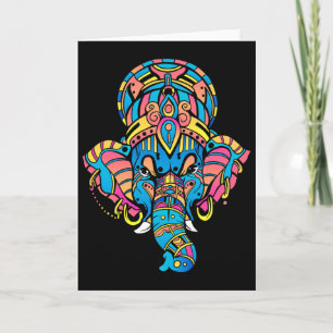 Colourful Yoga Hinduism Hindu Figurine Ganesha Card