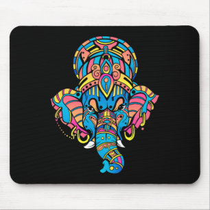 Colourful Yoga Hinduism Hindu Figurine Ganesha Mouse Pad