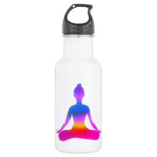 Colourful Yoga Lady Silhouette Bottle