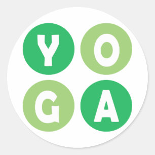 Colourful Yoga Lettering Classic Round Sticker