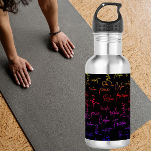 Colourful Yoga Meditation Lovers Words 532 Ml Water Bottle
