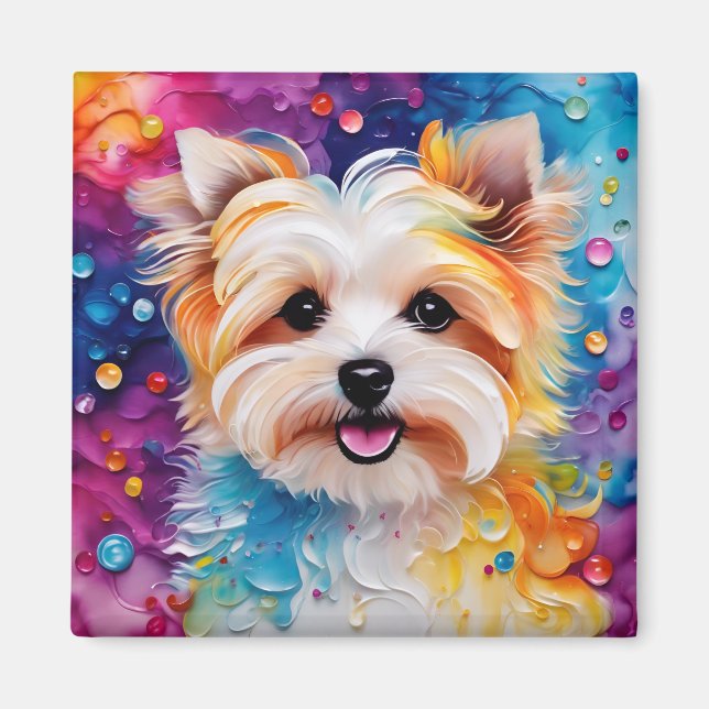 Colourful Yorkie Magnet to Brighten your space (Front)