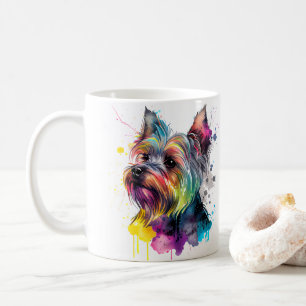 Colourful Yorkshire Terrier Dog Pet Coffee Mug, Cu Mug