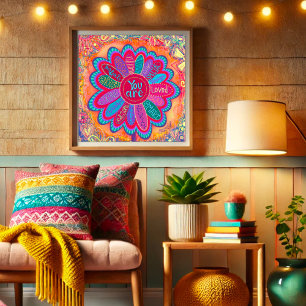 Colourful You Are Flower Inspirational Classroom  Poster