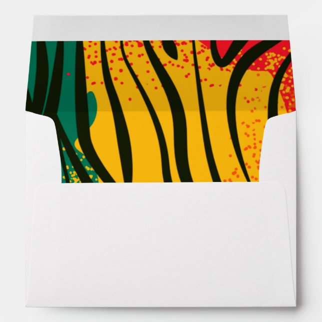 Colourful Zebra Animal Print Lined Envelope (Back (Bottom))