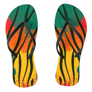 Colourful Zebra Animal Print Thongs