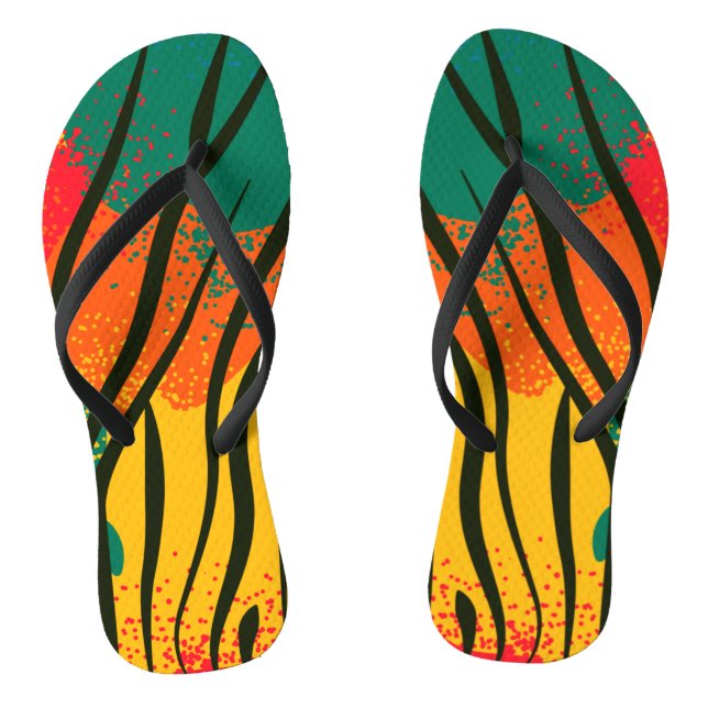 Colourful Zebra Animal Print Thongs (Footbed)